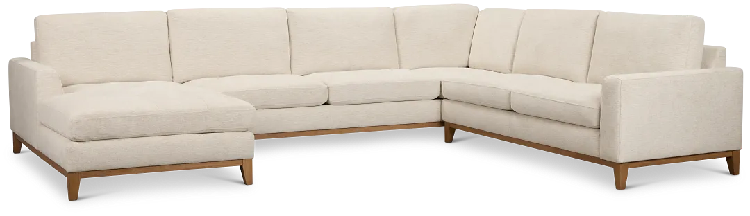 Maisie Light Beige Fabric Medium Left Chaise Sectional