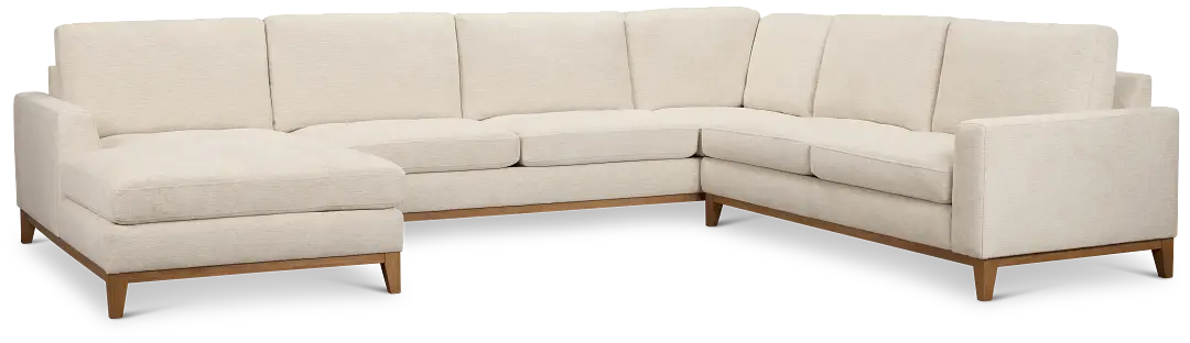 Maisie Light Beige Fabric Medium Left Chaise Sectional Maisie Light Beige Fabric Medium Left Chaise Sectional