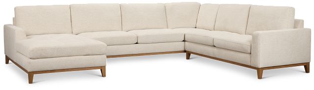 Maisie Light Beige Fabric Medium Left Chaise Sectional