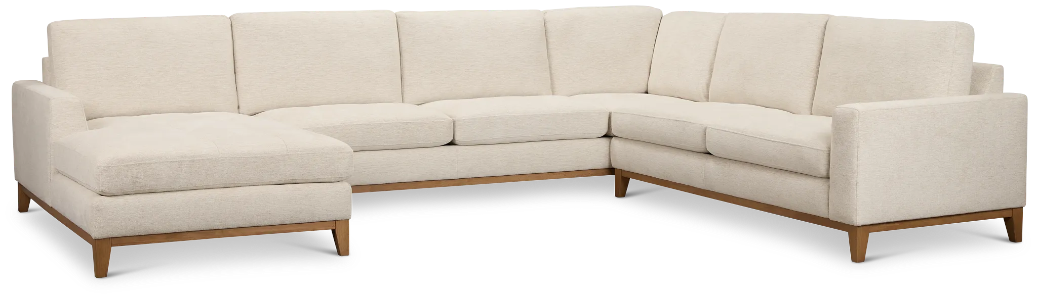 Maisie Light Beige Fabric Medium Left Chaise Sectional