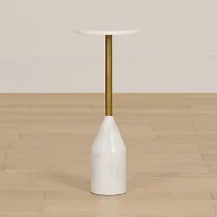 Neith White Stone Accent Table