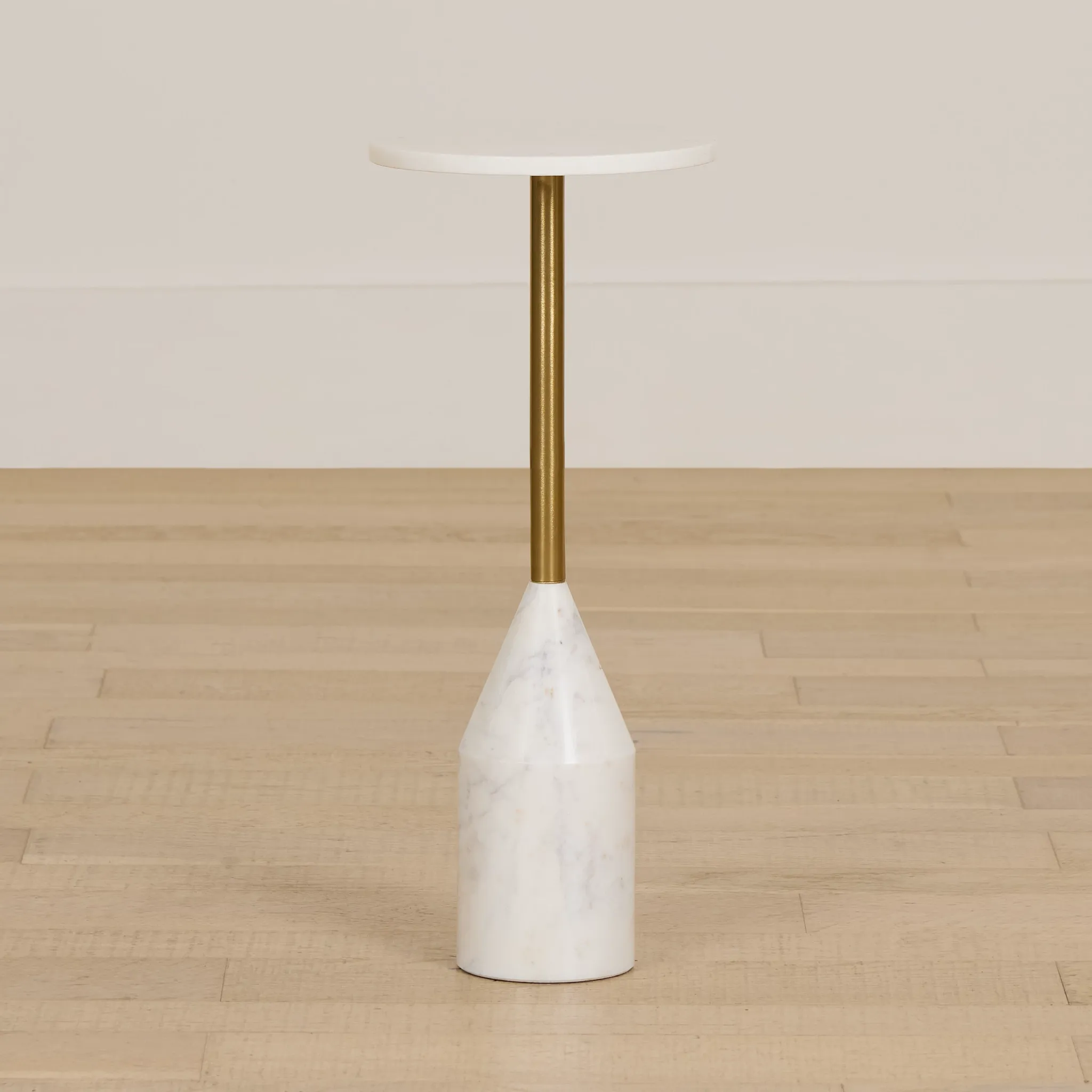 Neith White Stone Accent Table