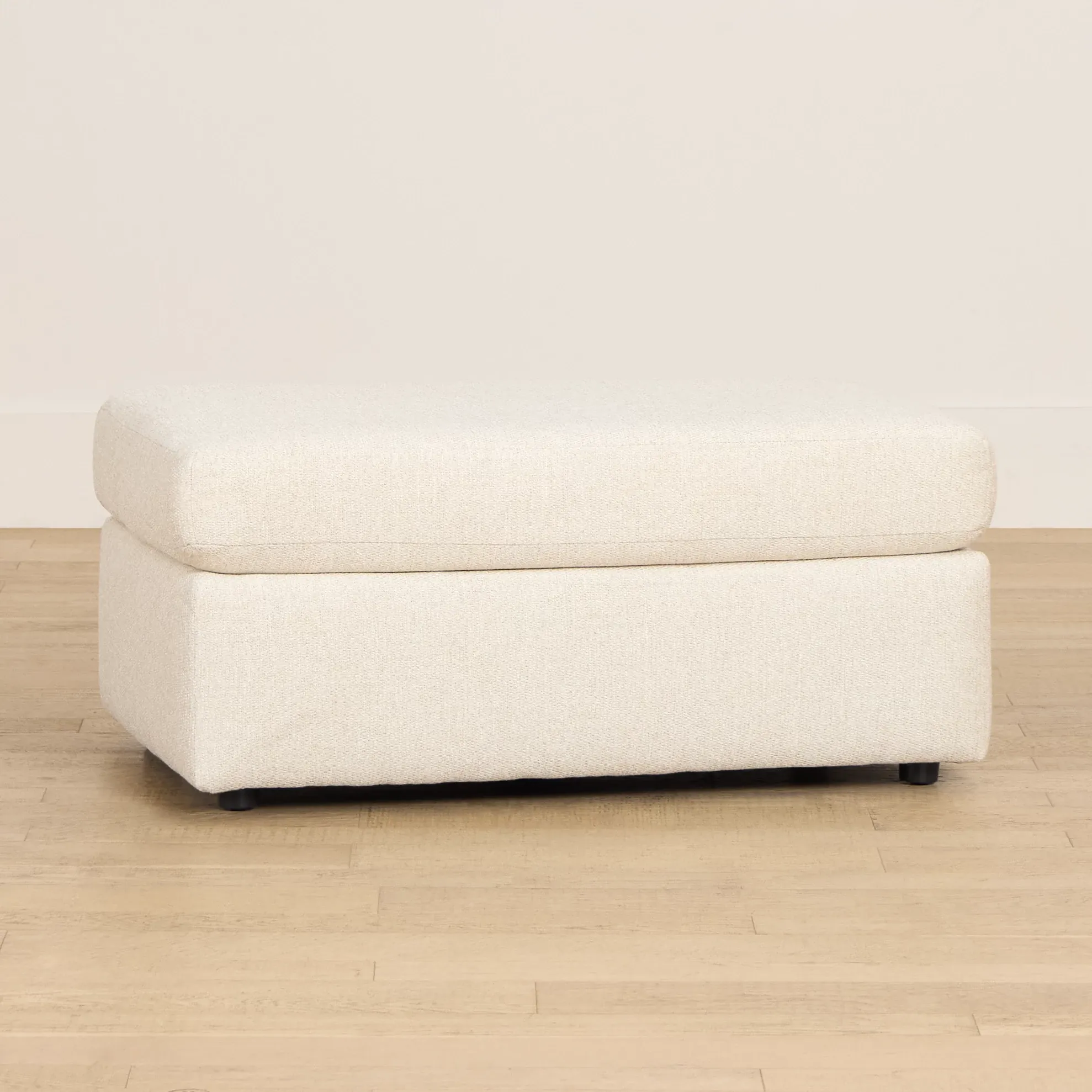 Maxwell Light Beige Fabric Ottoman