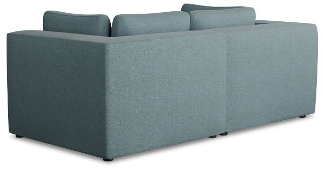 Destin Sutton Blue Fabric 2 Piece Modular Sofa