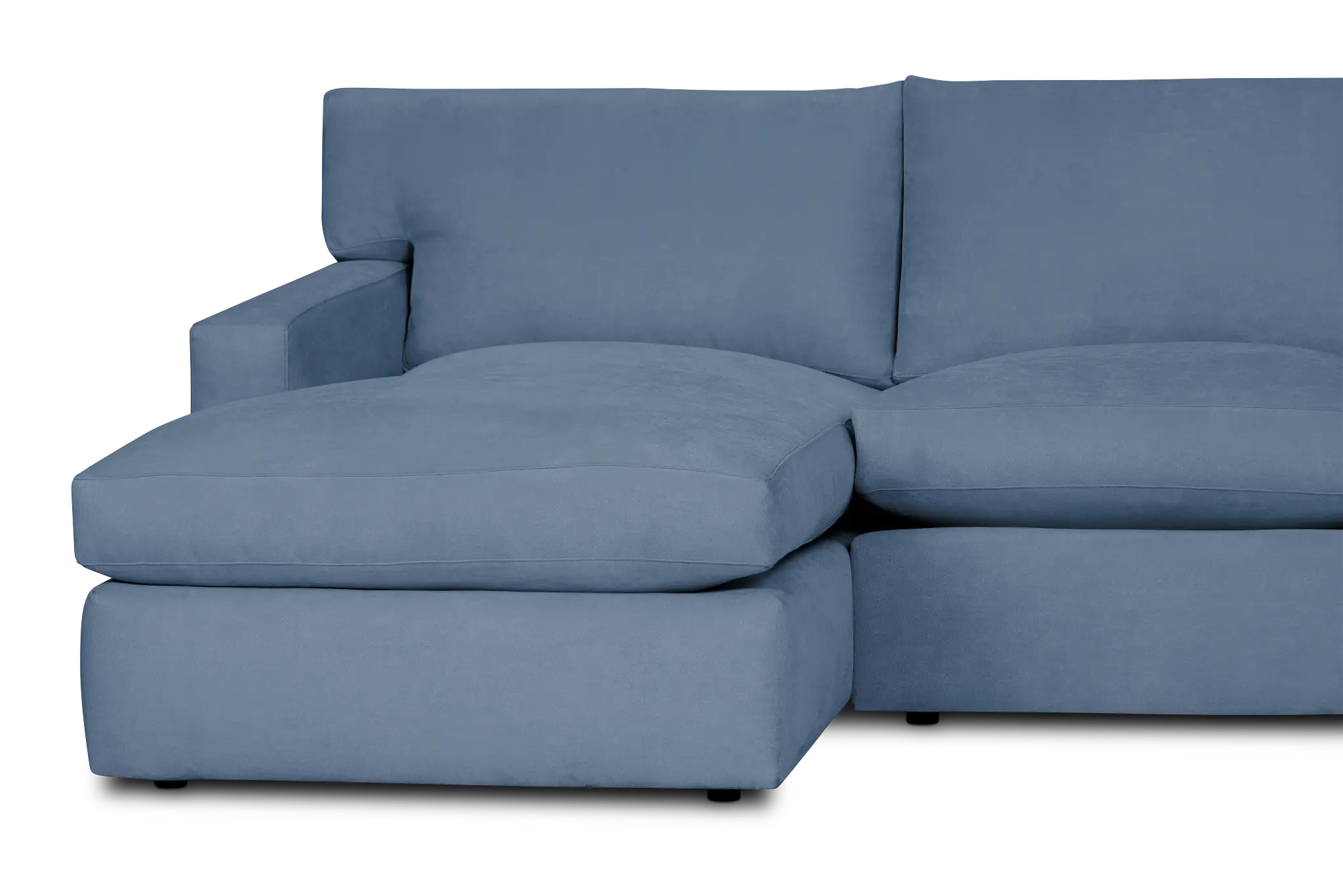 Hudson Blue Fabric Large Left Chaise Sectional Hudson Blue Fabric Large Left Chaise Sectional