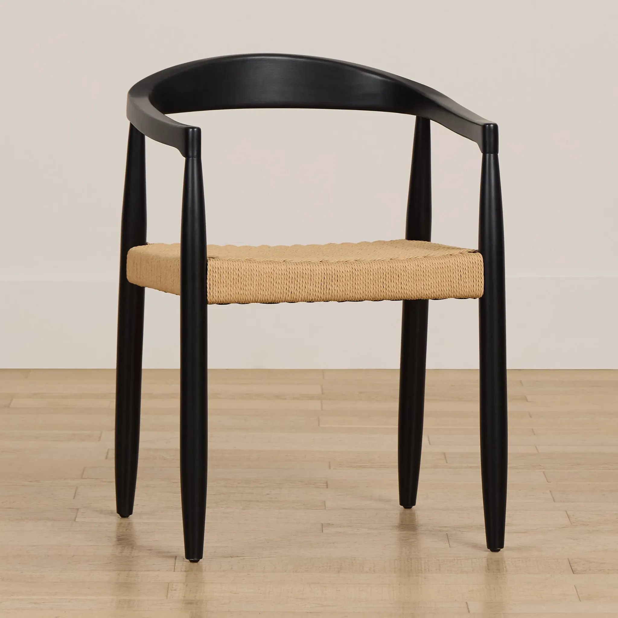 Santorini Black Curved Woven Side Chair
