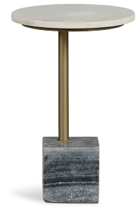 Britt White Marble Accent Table