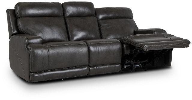 Valor Dark Gray Leather Power Reclining Sofa (4)
