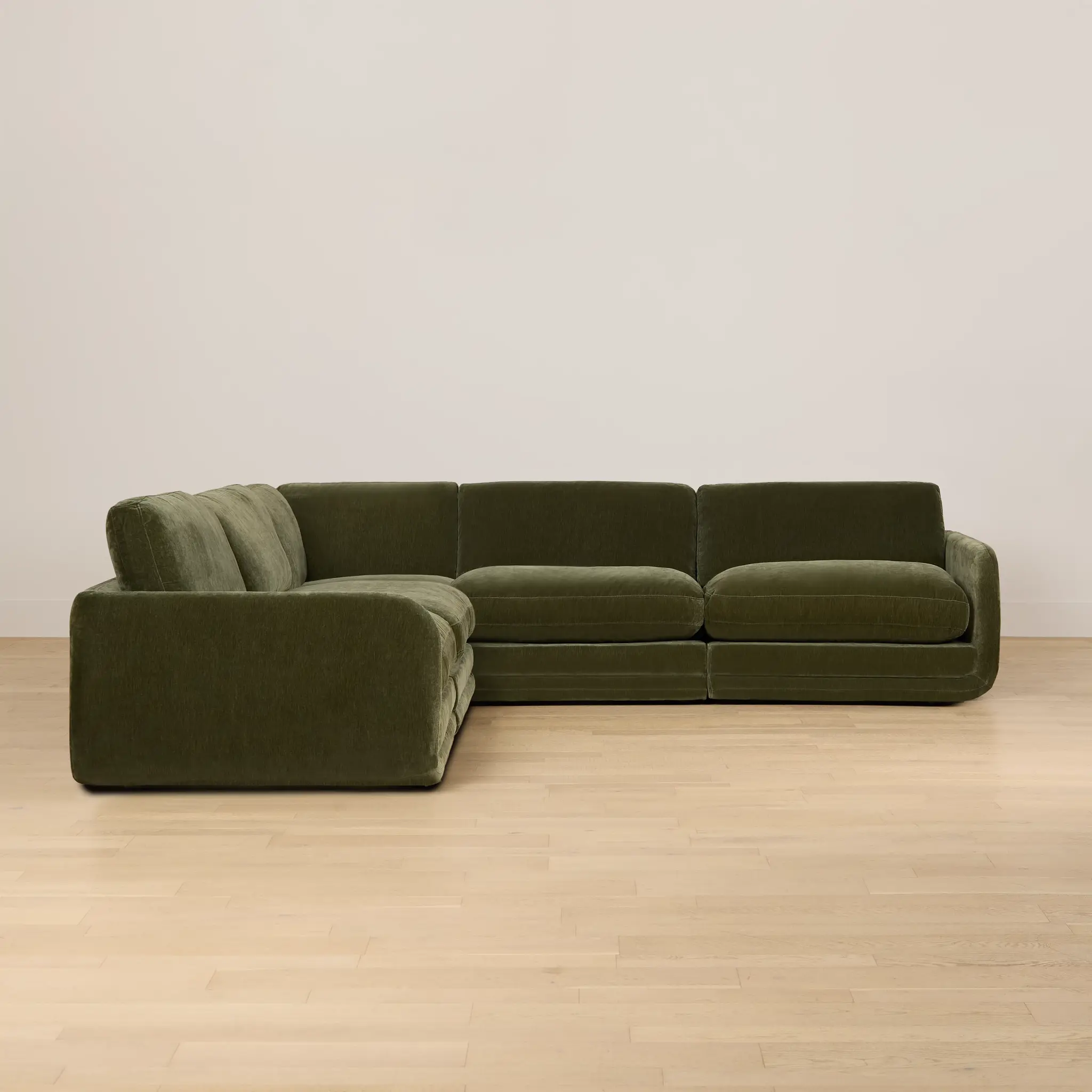 Jules Green Velvet 5-piece Modular Sectional Jules Green Velvet 5-piece Modular Sectional