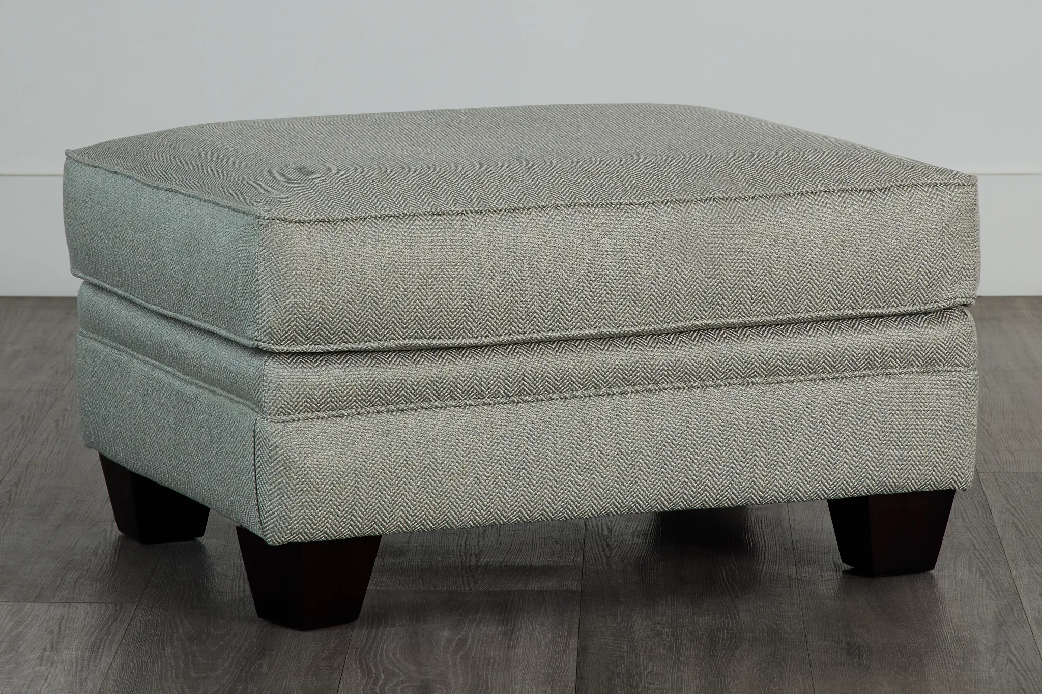 Avery Light Green Fabric Ottoman
