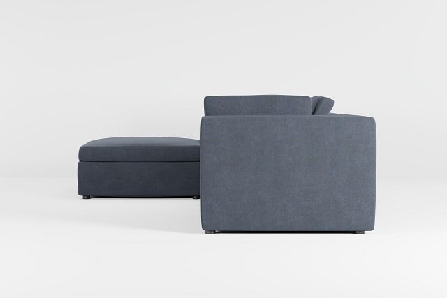 Destin Victory Dark Blue Fabric 4-piece Bumper Sectional
