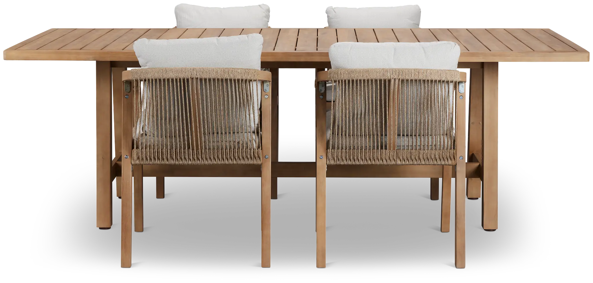 Laguna Light Tone 90" Rectangular Table & 4 Gray Cushioned Chairs Laguna Light Tone 90" Rectangular Table & 4 Gray Cushioned Chairs