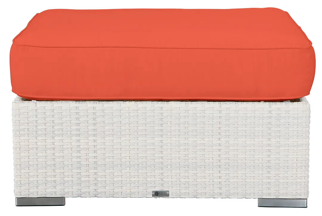 Biscayne Orange Ottoman