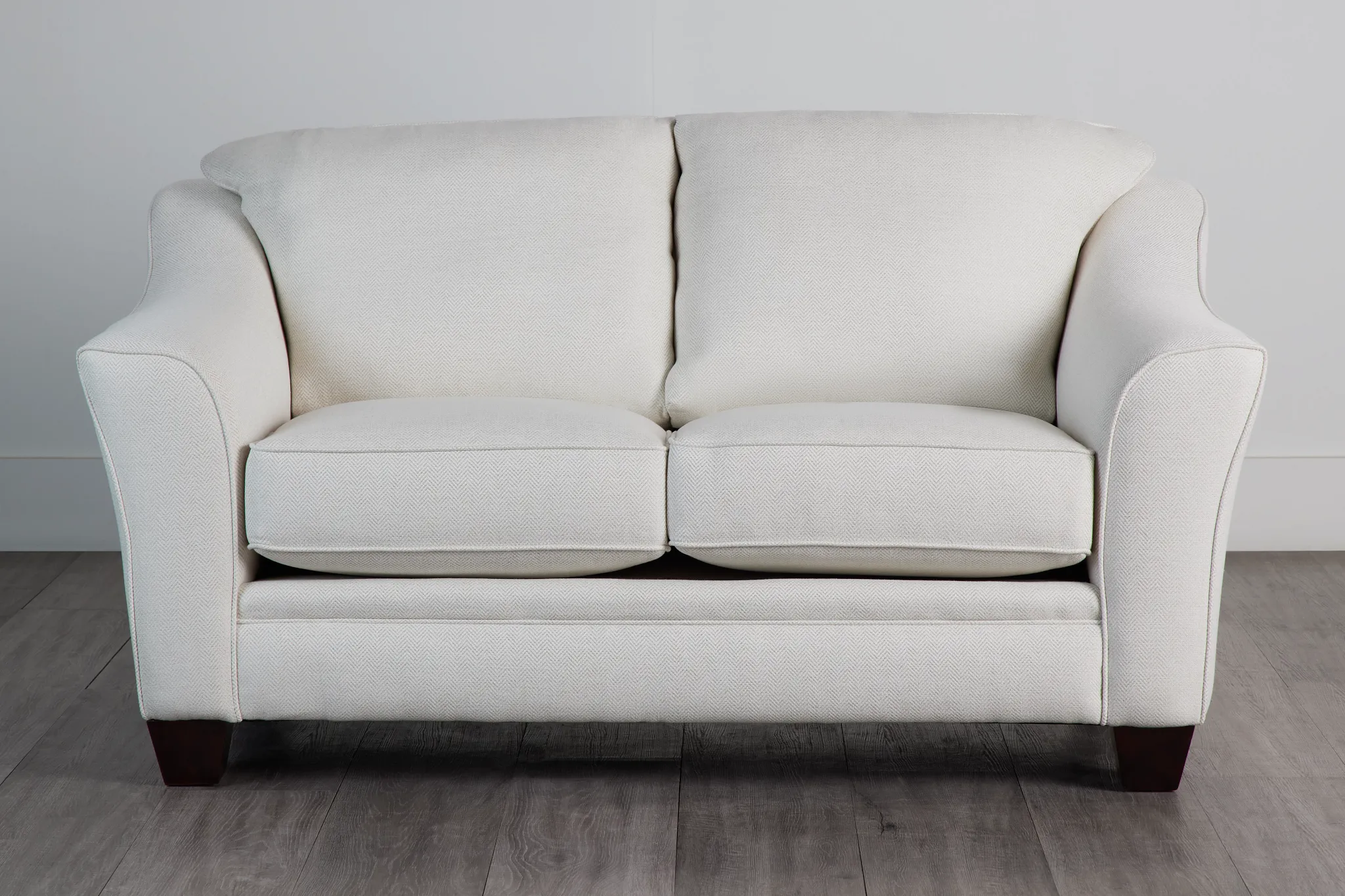 Avery White Fabric Loveseat