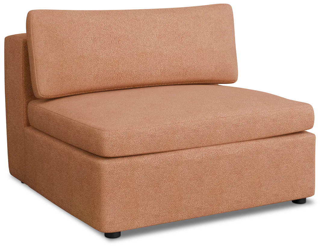 Destin Sutton Orange Fabric Armless Chair