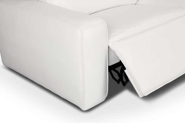 Tidal White Lthr/vinyl Medium Dual Power 2-arm Reclining Sectional