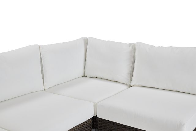 Tulum White Woven 5-piece Modular Sectional