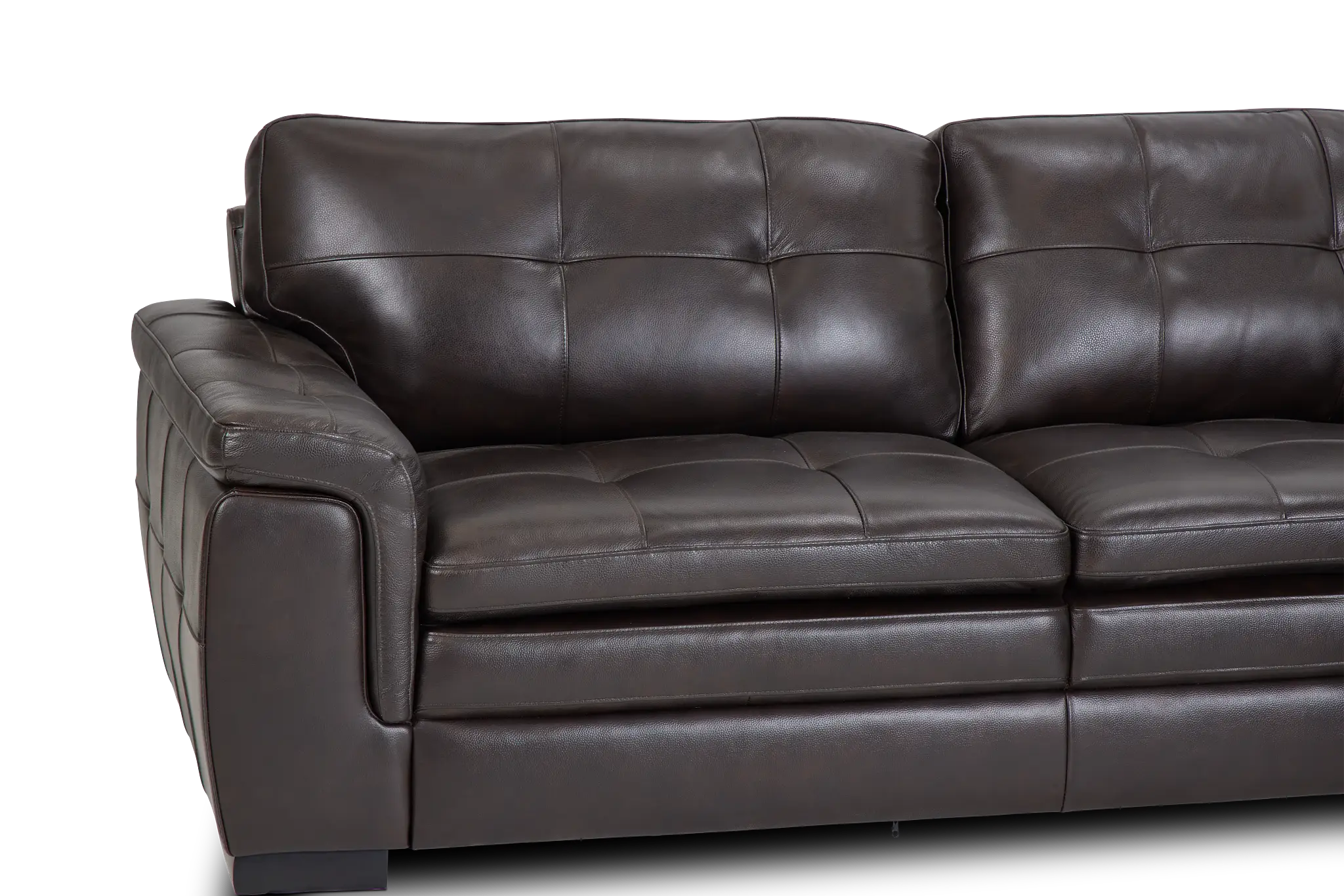 Braden Dark Brown Leather Small Right Bumper Sectional Braden Dark Brown Leather Small Right Bumper Sectional
