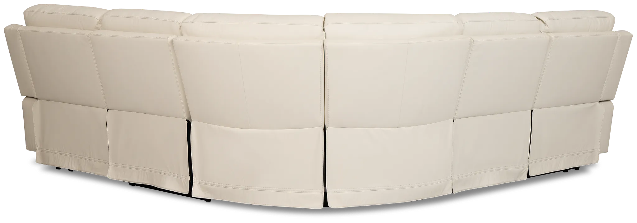 Flexsteel Sterling Ivory Lthr/vinyl Small Dual Power Reclining Two-arm Sectional