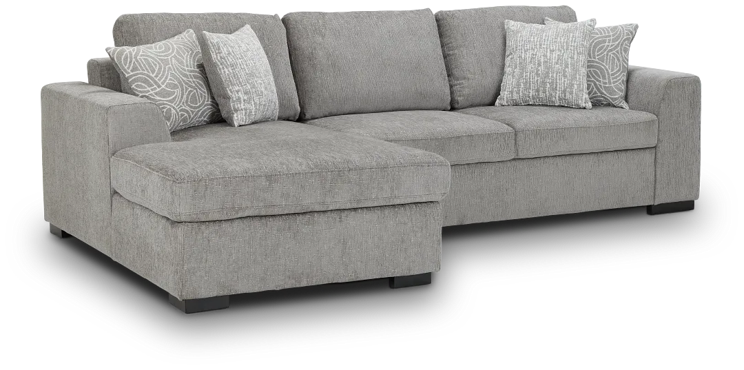 Blakely Gray Fabric Small Left Chaise Storage Sleeper Sectional