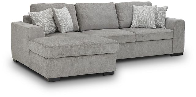 Blakely Gray Fabric Left Chaise Storage Sectional