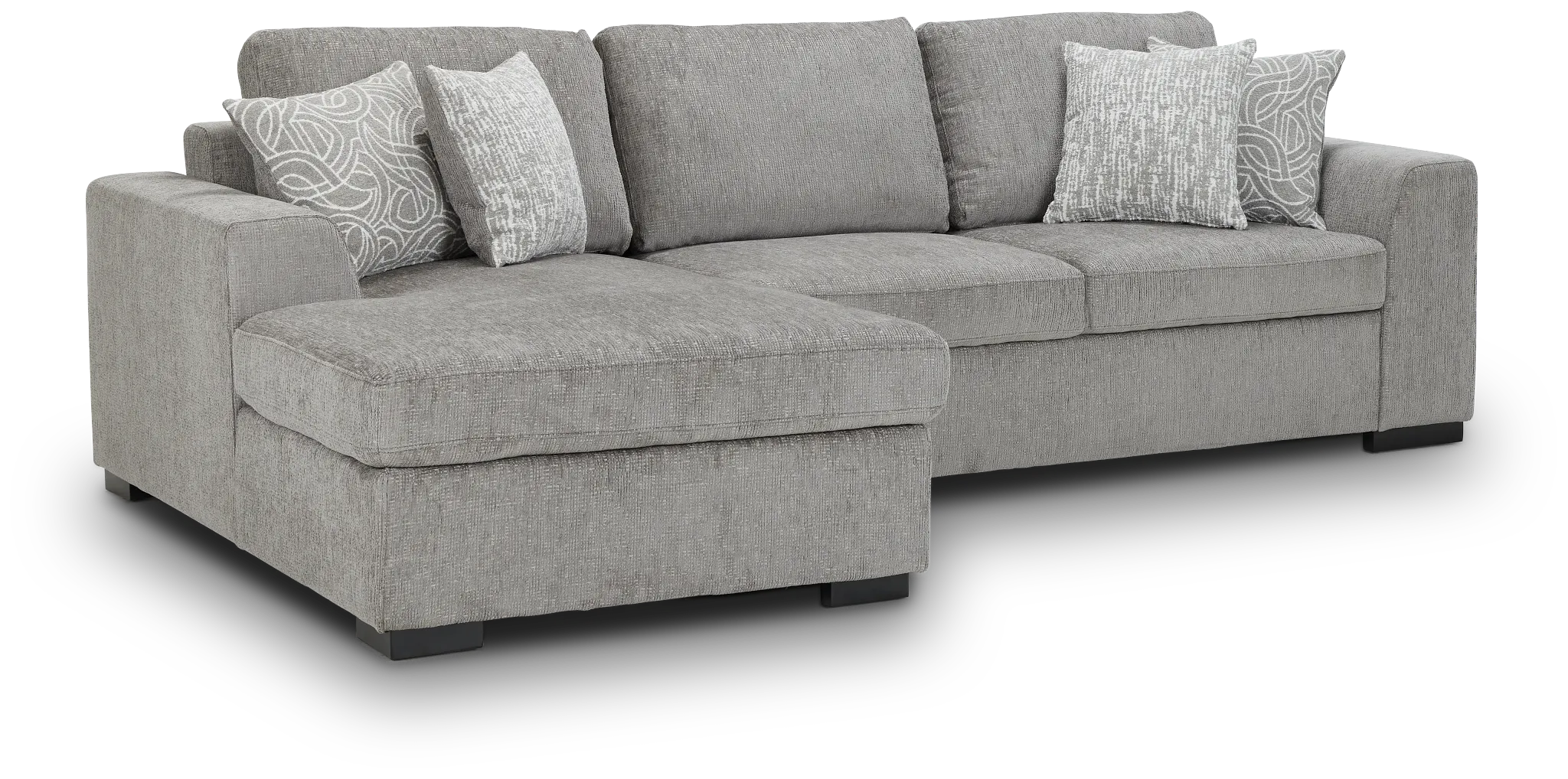 Blakely Gray Fabric Left Chaise Storage Sectional