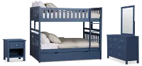 Charleston Dark Blue Bunk Bed Storage Bedroom
