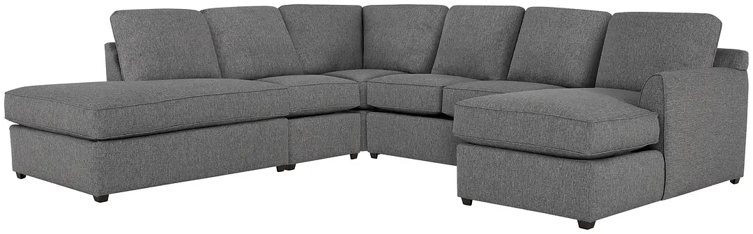 Asheville Gray Fabric Large Left Bumper Sectional Asheville Gray Fabric Large Left Bumper Sectional