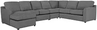 Asheville Gray Cool Mfoam Left Chaise Memory Foam Sleeper Sectional