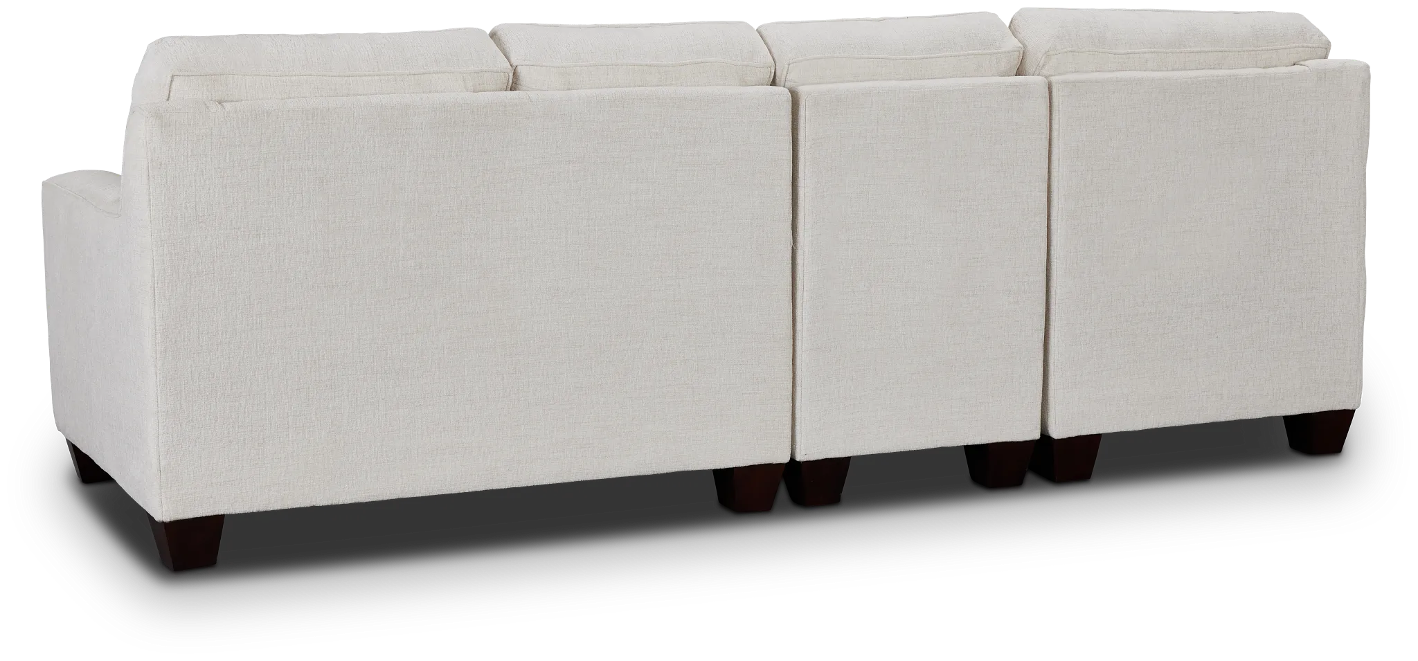 Andie White Fabric Small Left Chaise Sectional