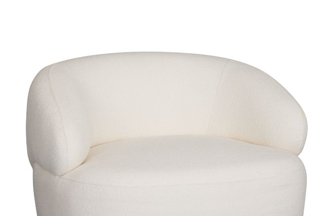 Catalina White Fabric Swivel Chair