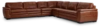 Braden Medium Brown Leather Large Two-arm Sectional