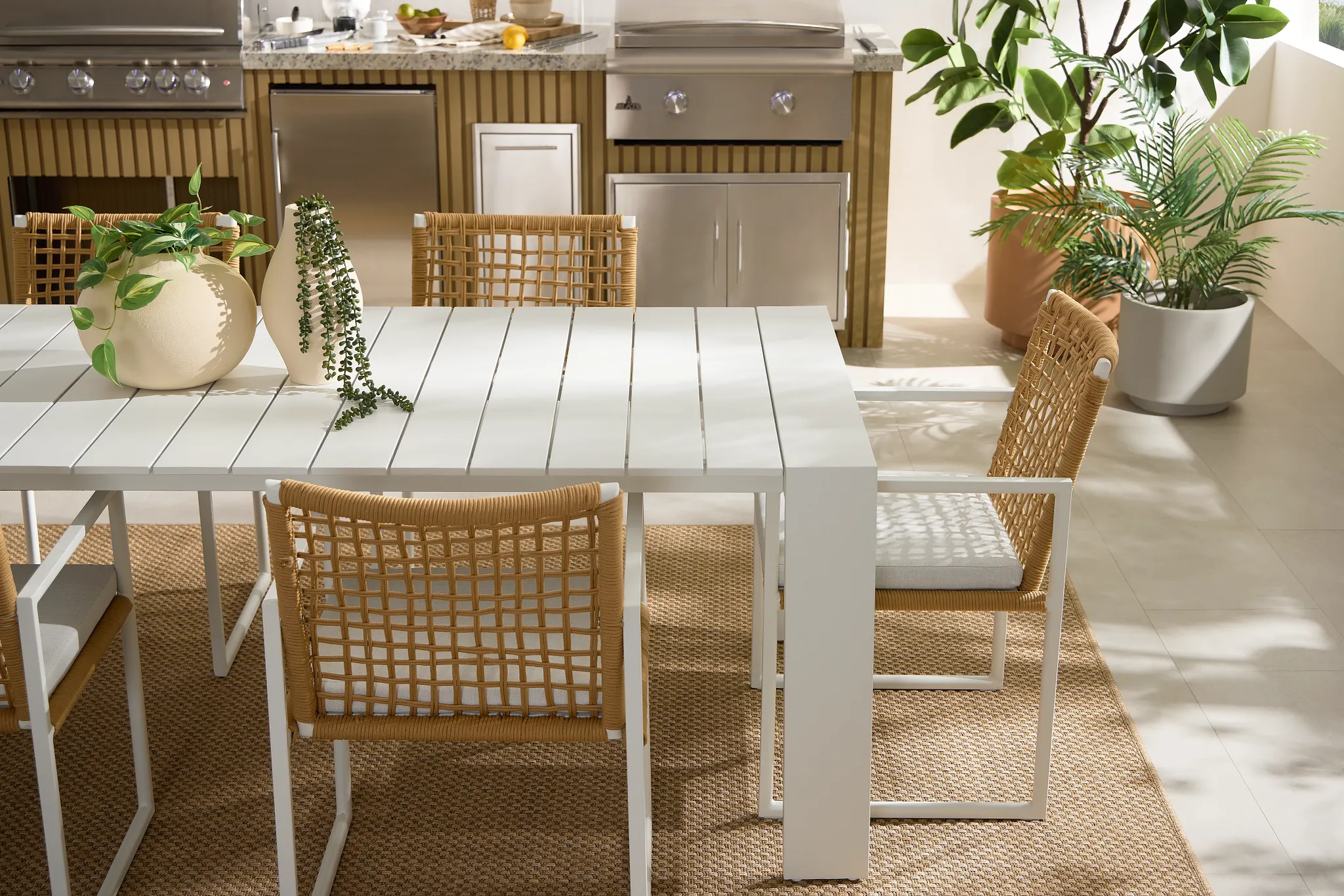 Sunrise White 86" Rectangular Table
