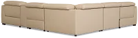 Flexsteel Brodie Taupe Lthr/vinyl Medium Triple Power 2-arm Sectional