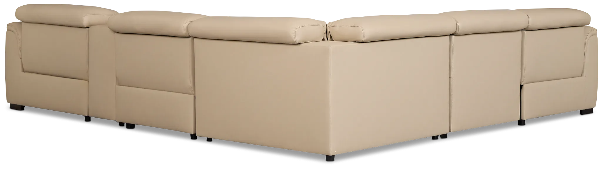 Flexsteel Brodie Taupe Lthr/vinyl Medium Triple Power 2-arm Sectional
