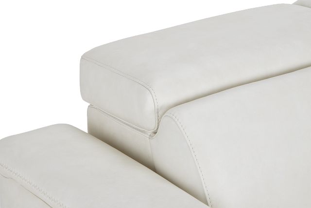 Ainsley White Leather Power Reclining Sofa