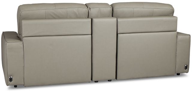 Rudy Gray Lthr/vinyl Power Extension Chaise Console Loveseat