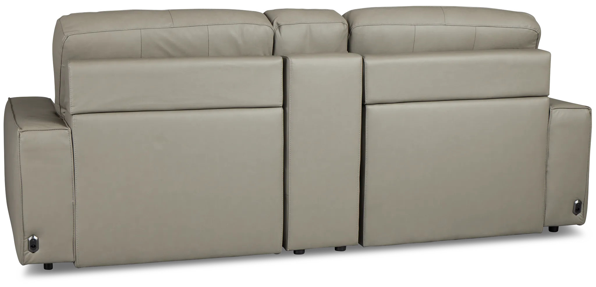 Rudy Gray Lthr/vinyl Power Extension Chaise Console Loveseat