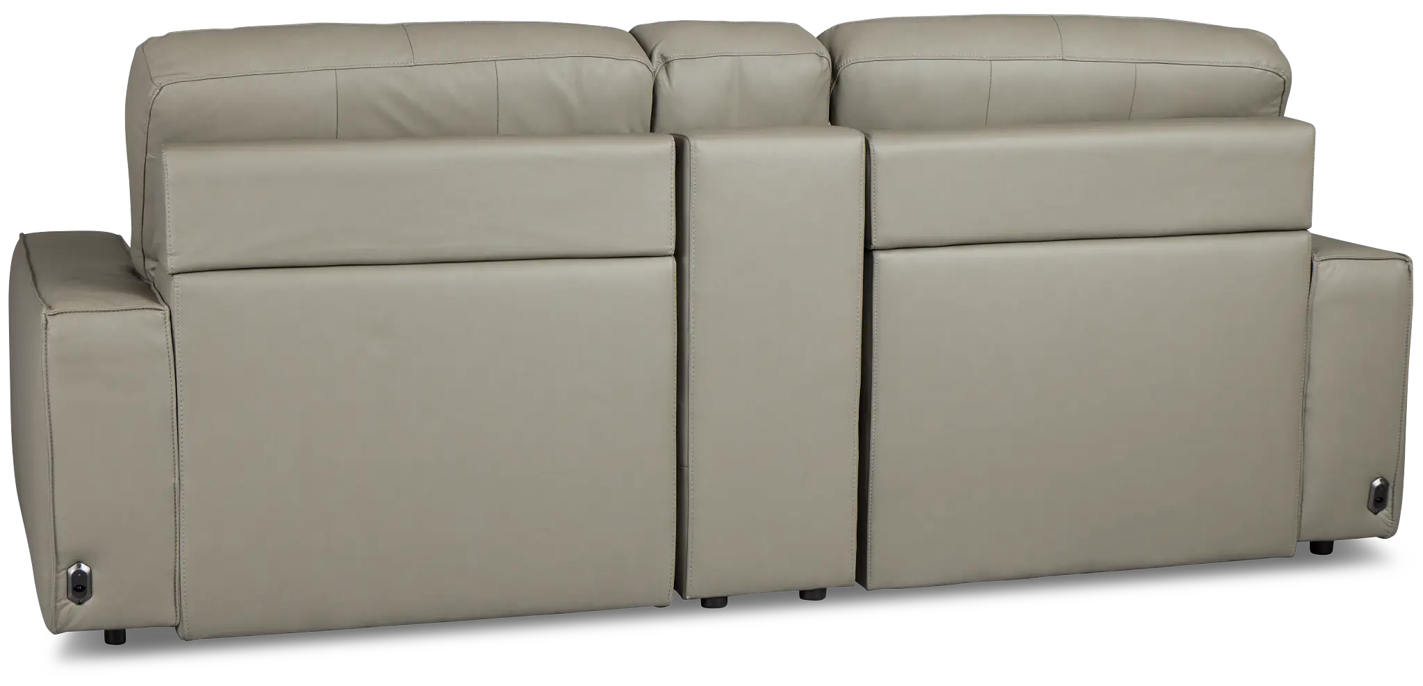 Rudy Gray Lthr/vinyl Power Extension Chaise Console Loveseat Rudy Gray Lthr/vinyl Power Extension Chaise Console Loveseat