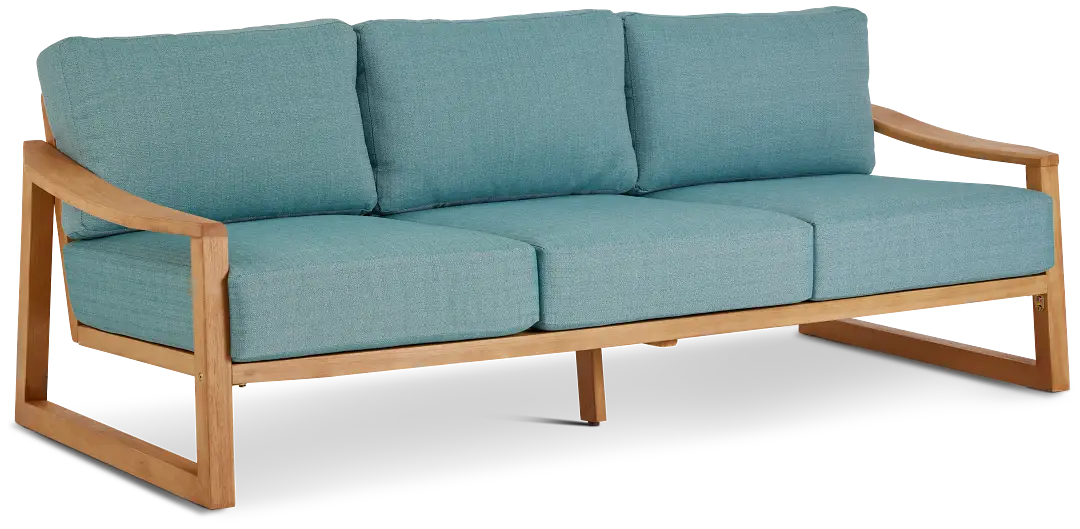 Tobago Light Tone Sofa With Teal Cushions Tobago Light Tone Sofa With Teal Cushions