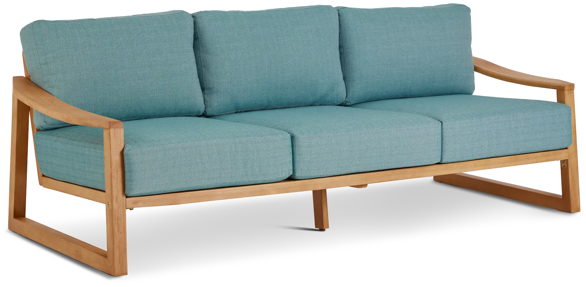 Tobago Light Tone Sofa With Teal Cushions Tobago Light Tone Sofa With Teal Cushions