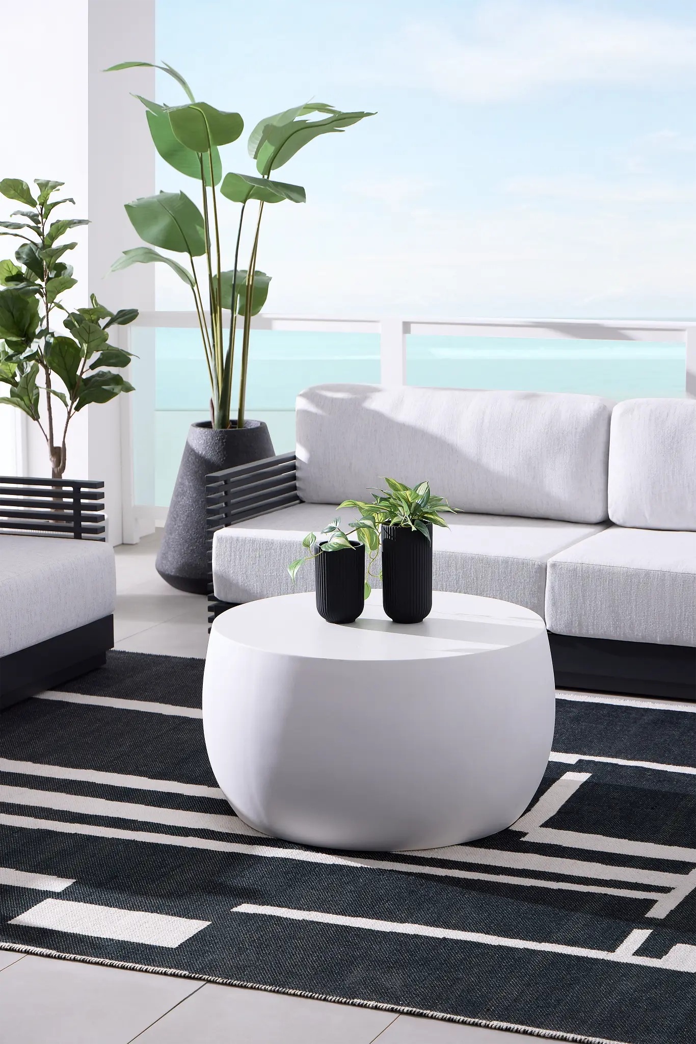 Tai White In/out Round Coffee Table Tai White In/out Round Coffee Table