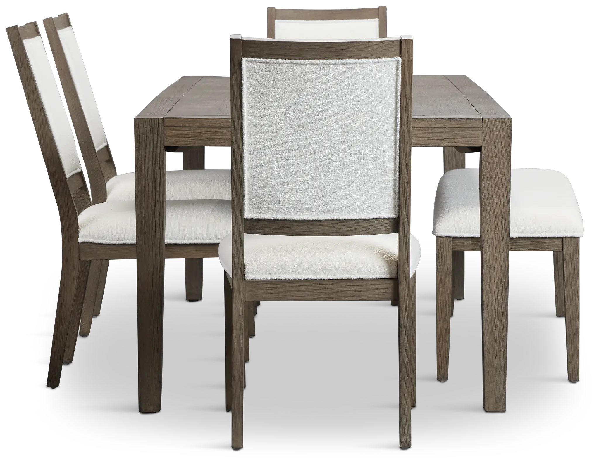 Alden Gray Rect Table, 4 Chairs & Bench Alden Gray Rect Table, 4 Chairs & Bench
