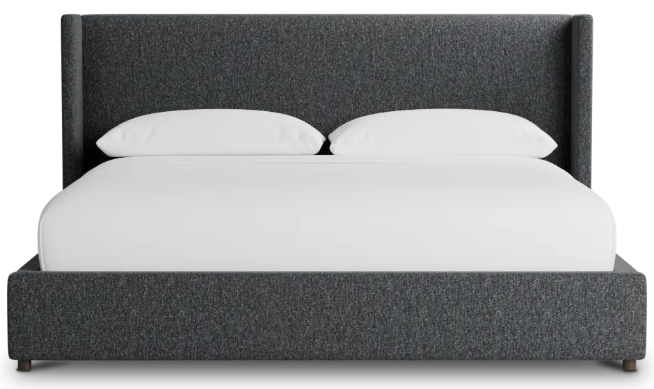 Captiva Delray Dark Gray 48" Upholstered Shelter Bed