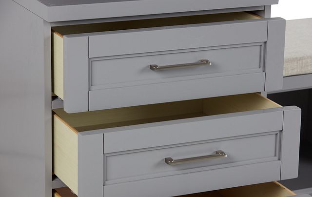 Newport Gray 106" Drawer Entryway