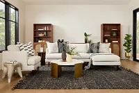 Easton Light Beige Fabric Right Chaise Sectional