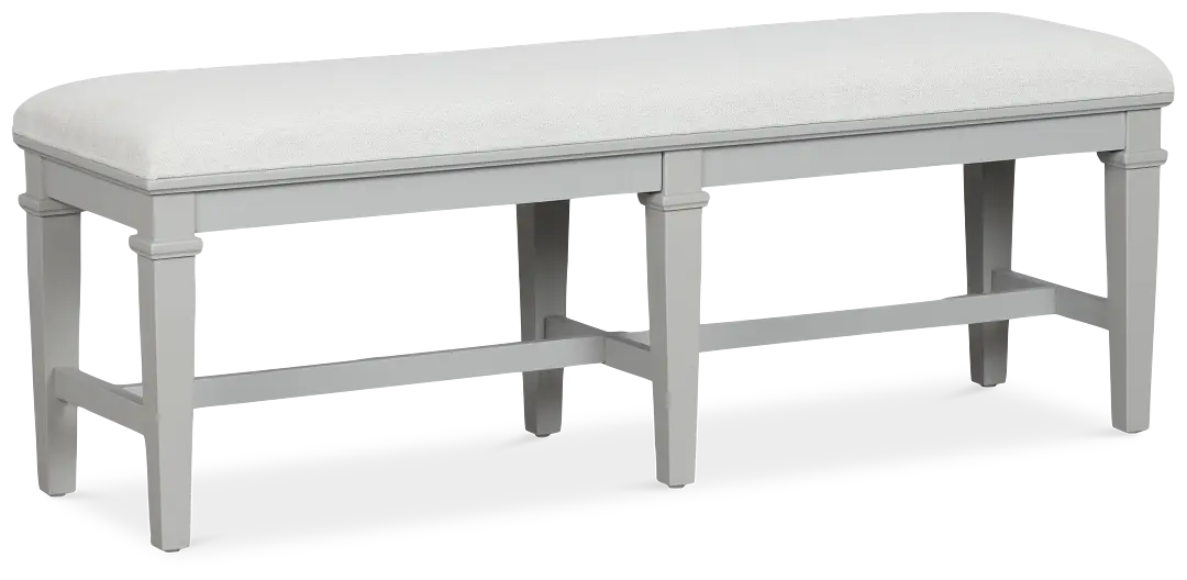 Cape Cod Gray Upholstered Dining Bench Cape Cod Gray Upholstered Dining Bench