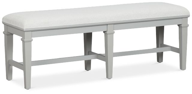 Cape Cod Gray Upholstered Dining Bench