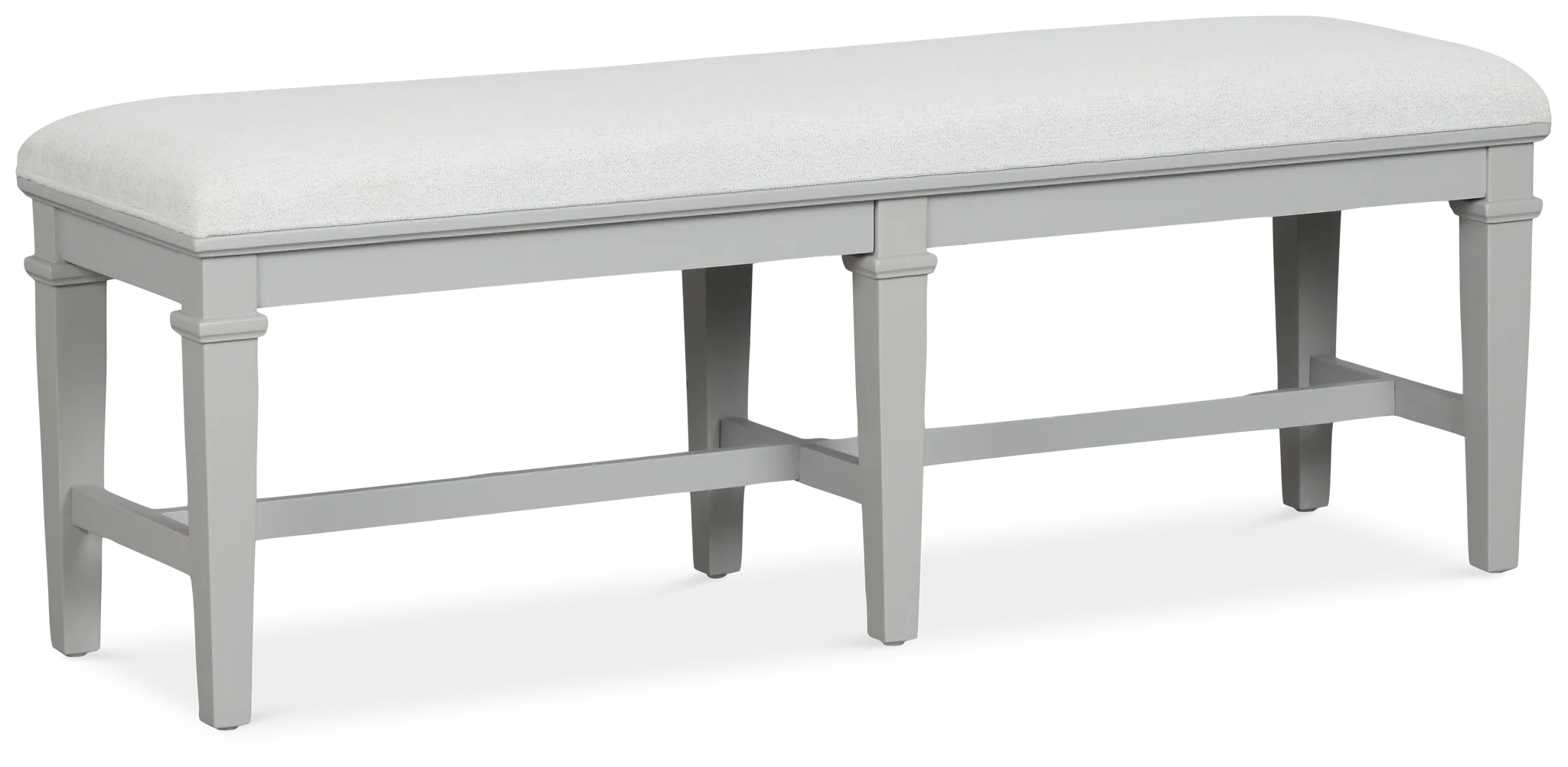 Cape Cod Gray Upholstered Dining Bench