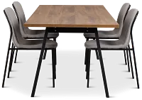 Trento Mid Tone 94" Rectangular Table & 4 Upholstered Chairs